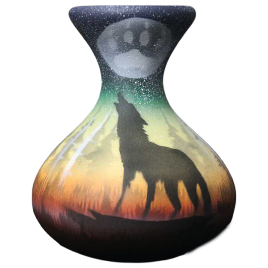 WSS5 Woodland Shadows - Wolf 4 x 5 Bud Vase