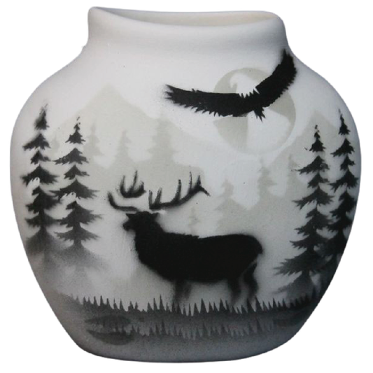 63141 High Country Tracks Elk 3 x 3 Pillow Vase