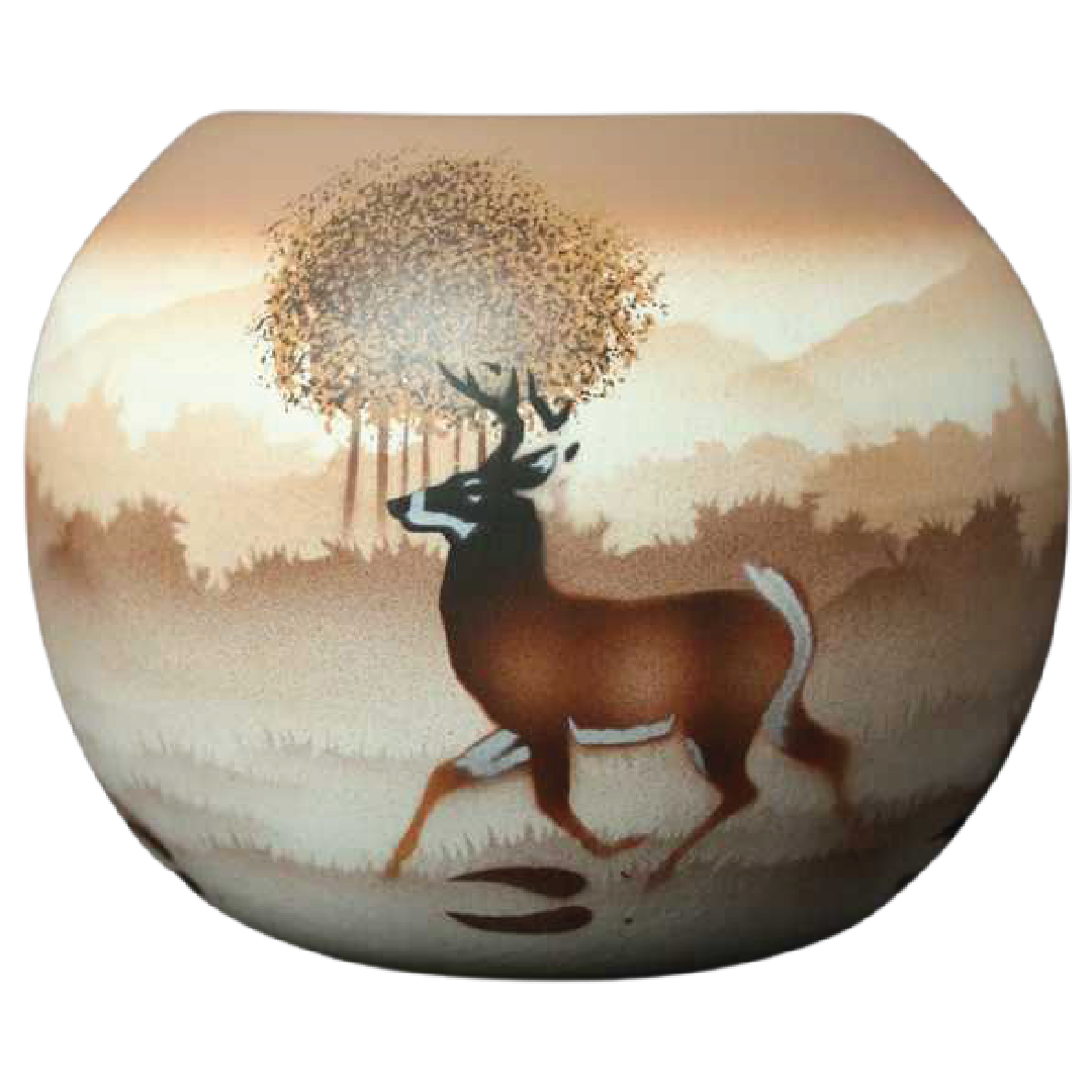66089 Back Country Tracks Deer 6 x 5 Anasazi Bowl