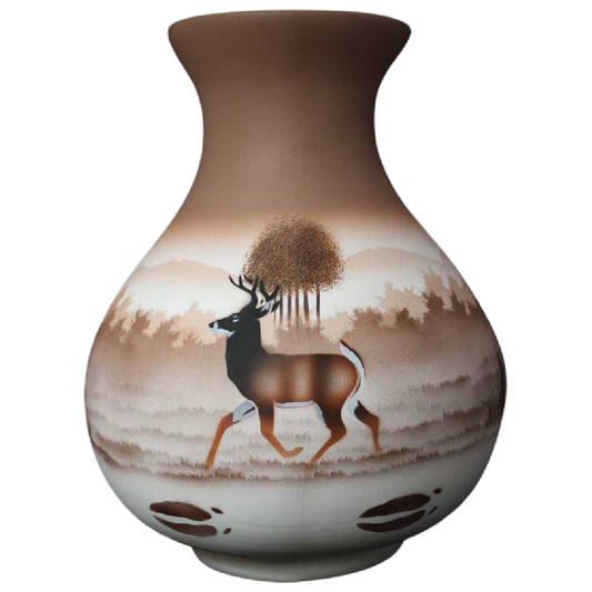 66136 Back Country Tracks Deer 10 1/2 x 14 1/2 Vase
