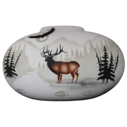 63142 High Country Tracks Elk 16 1/2 x 10 1/2 Pillow Vase
