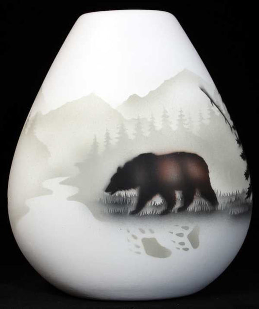 62100 High Country Tracks Bear 8 1/2 x 9 Pillow Vase