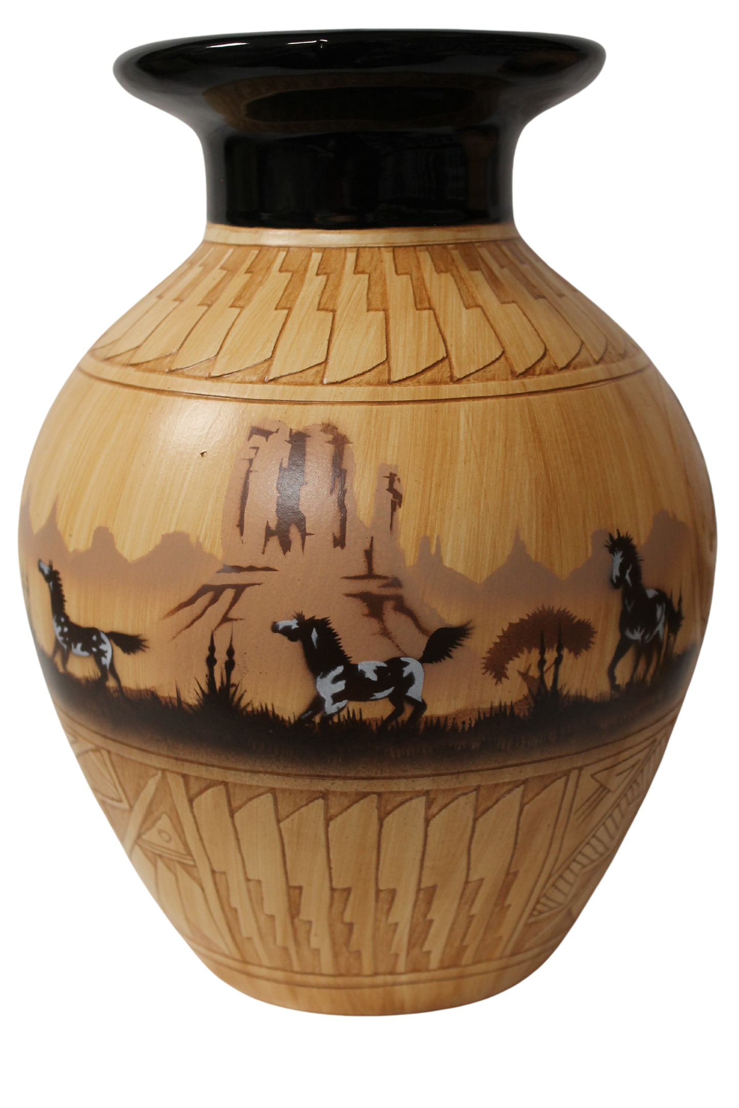 Navajo Etched Woodgrain Finish Collector Piece by James Benally -(JBW155C)