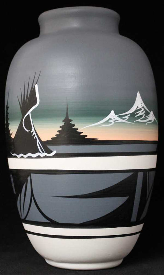 12033 Mountain Rainbow  6 x 10 Ginger Jar