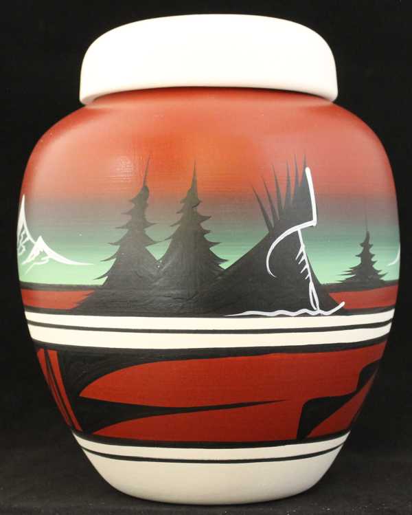 12090 Mountain Rainbow Bear 6 1/2 x 7 1/2 Jar w/Lid