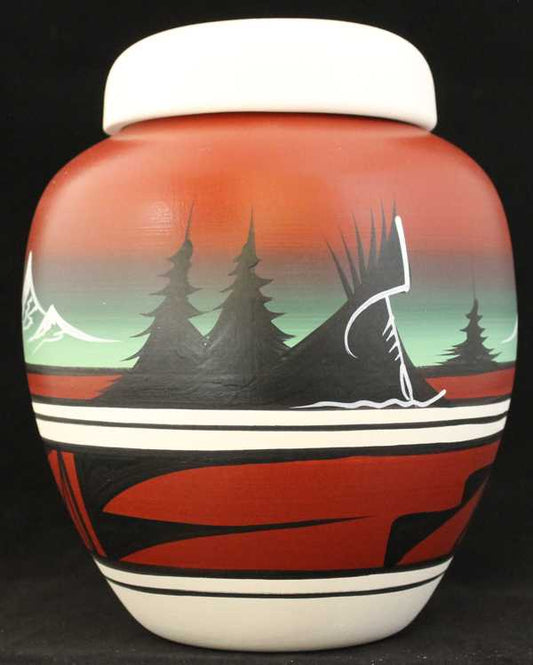 12090 Mountain Rainbow Bear 6 1/2 x 7 1/2 Jar w/Lid