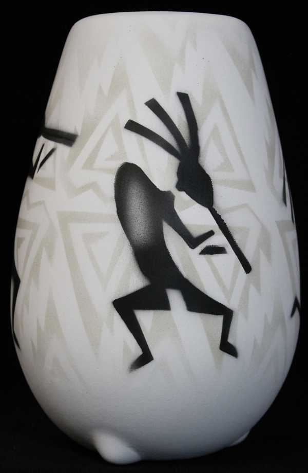 31091 Kokopelli Parade  6 x 8 1/2 Vase