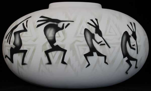 31142 Kokopelli Parade  16 1/2 x 10 1/2 Pillow Vase