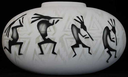 31142 Kokopelli Parade  16 1/2 x 10 1/2 Pillow Vase