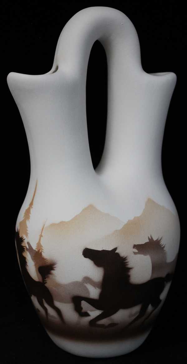 33018 Wild Horses  5 1/2 x 10 1/2 Wedding Vase
