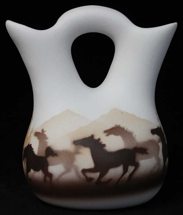 33023 Wild Horses  4 1/2 x 5 1/2 Wedding Vase