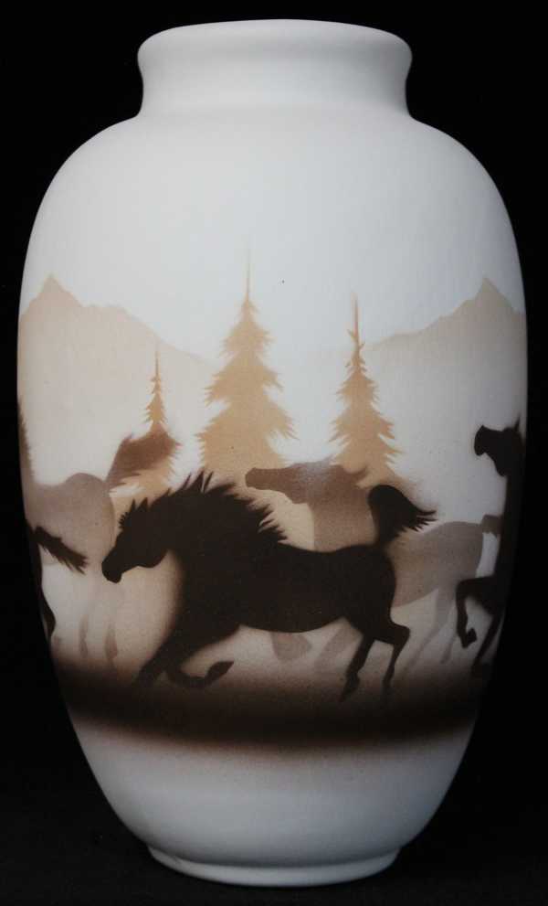 33033 Wild Horses  6 x 10 Ginger Jar