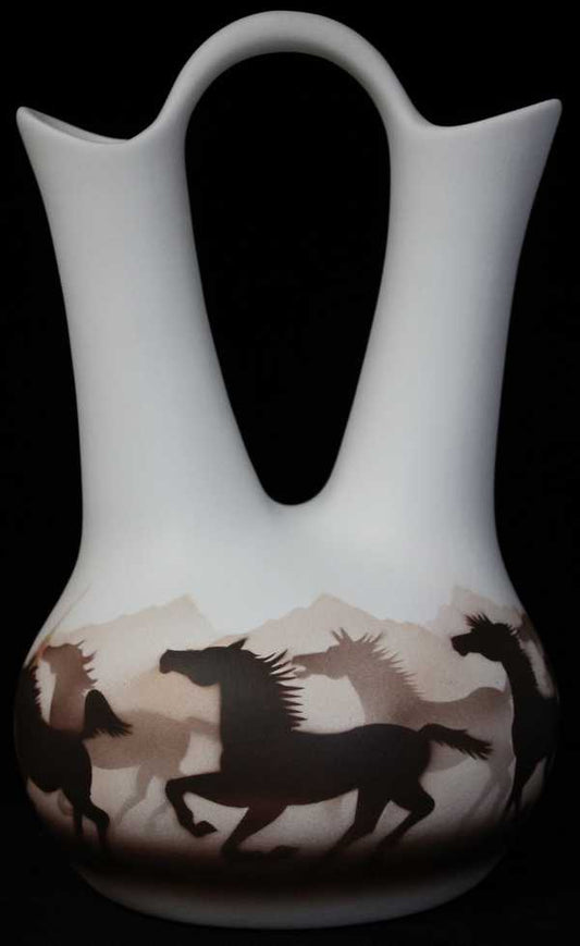 33065 Wild Horses  7 1/2 x 12 Wedding Vase