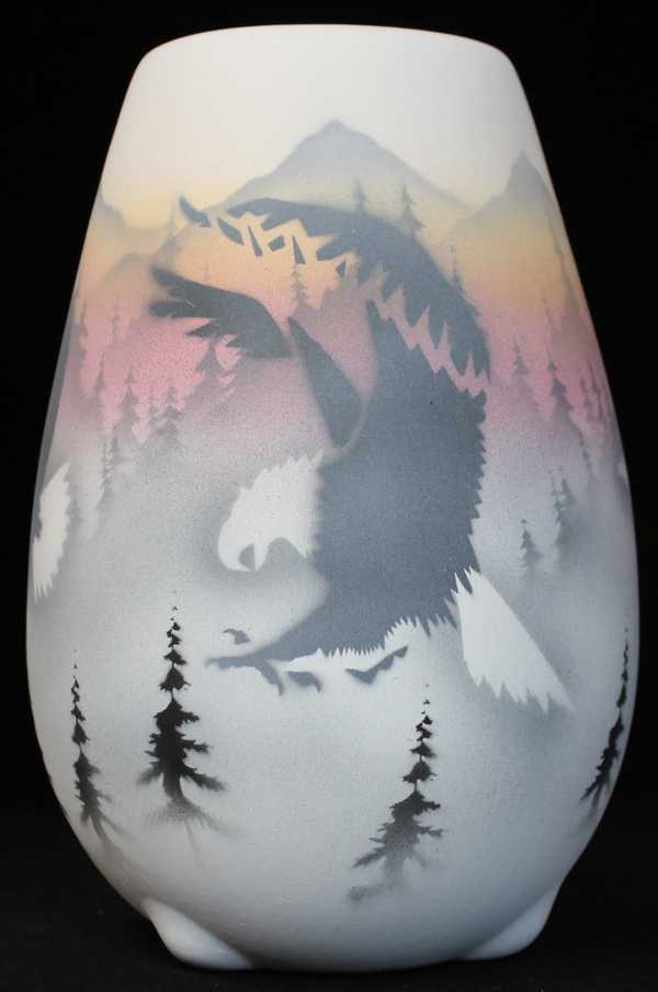 36091 Sacred Messenger  6 x 8 1/2 Vase