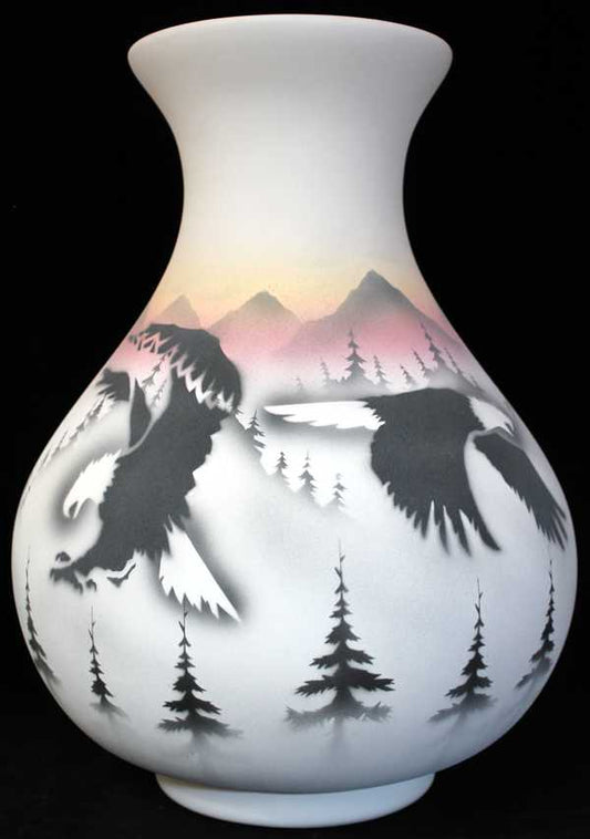 36136 Sacred Messenger  10 1/2 x 14 1/2 Vase