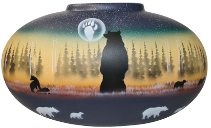 39142 Woodland Shadows - Bear 16 1/2 x 10 1/2 Pillow Vase