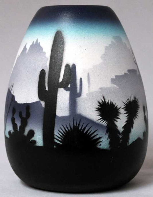 44015 Blue Sonora Desert  4 x 5 1/2 Vase