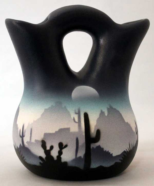 44023 Blue Sonora Desert  4 1/2 x 5 1/2 Wedding Vase