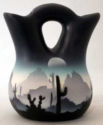 44023 Blue Sonora Desert  4 1/2 x 5 1/2 Wedding Vase