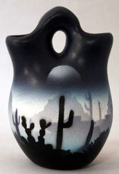 44053 Blue Sonora Desert  3 x 4 Wedding Vase