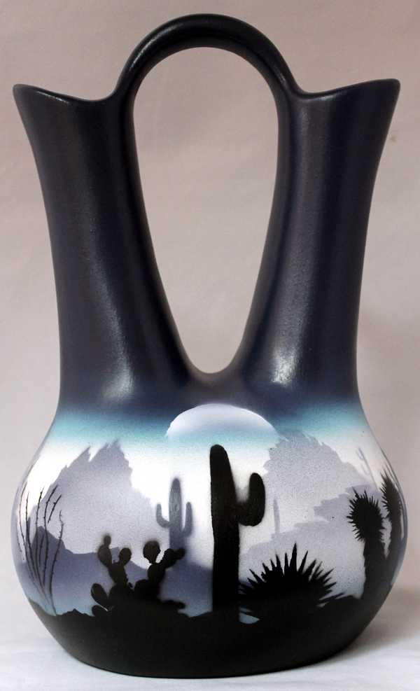 44065 Blue Sonora Desert  7 1/2 x 12 Wedding Vase