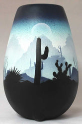 44091 Blue Sonora Desert  6 x 8 1/2 Vase