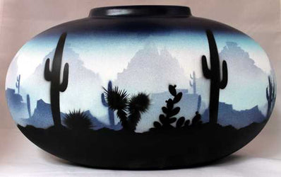 44142 Blue Sonora Desert  16 1/2 x 10 1/2 Pillow Vase