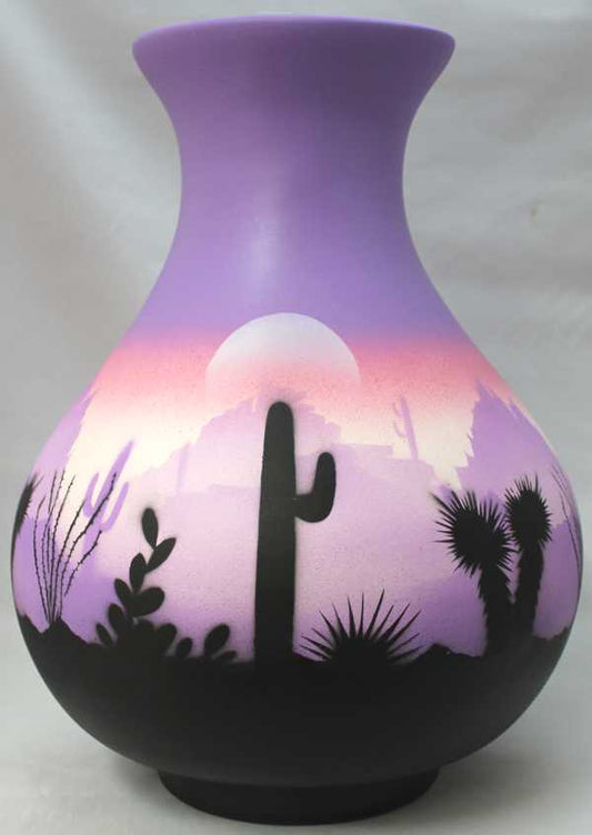 45136 Purple Sonora Desert  10 1/2 x 14 1/2 Vase