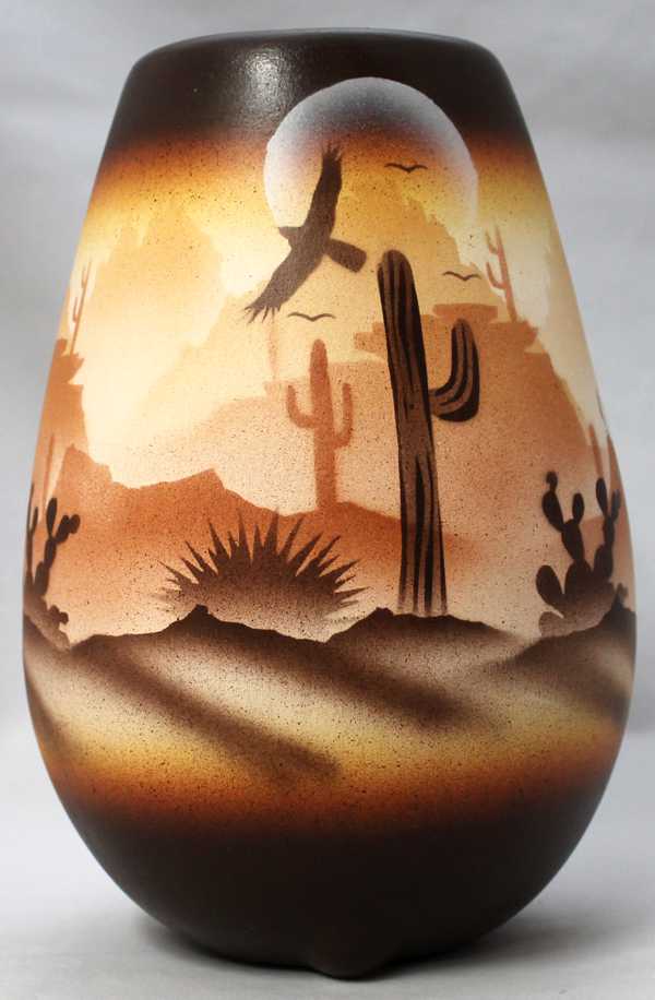 46091 Brown Sonora Desert  6 x 8 1/2 Vase