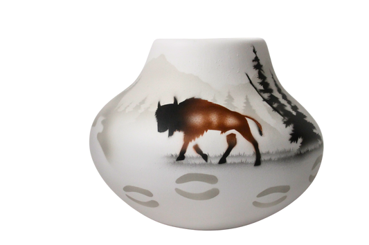 54057 High Country Tracks Buffalo 7 1/2 x 6 Bowl