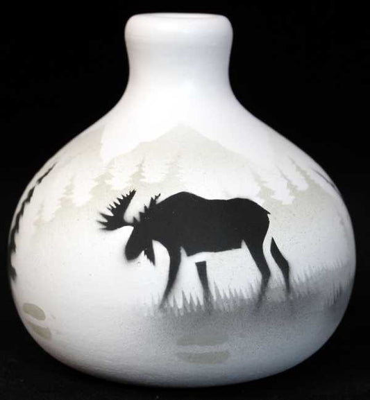 60083 High Country Tracks Moose 3 1/2 x 3 1/2 Ball Vase