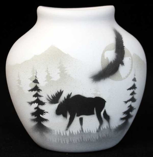 60141 High Country Tracks Moose 3 x 3 Pillow Vase