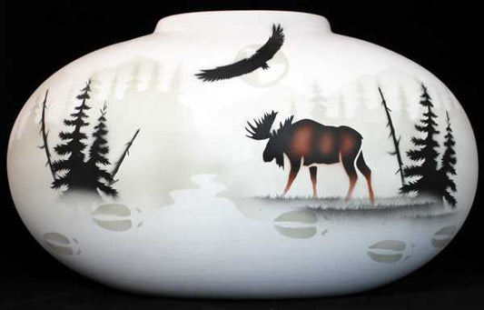 60142 High Country Tracks Moose 16 1/2 x 10 1/2 Pillow Vase