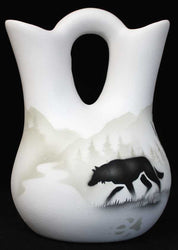 61025 High Country Tracks Wolf 5 1/2 x 8 Wedding Vase