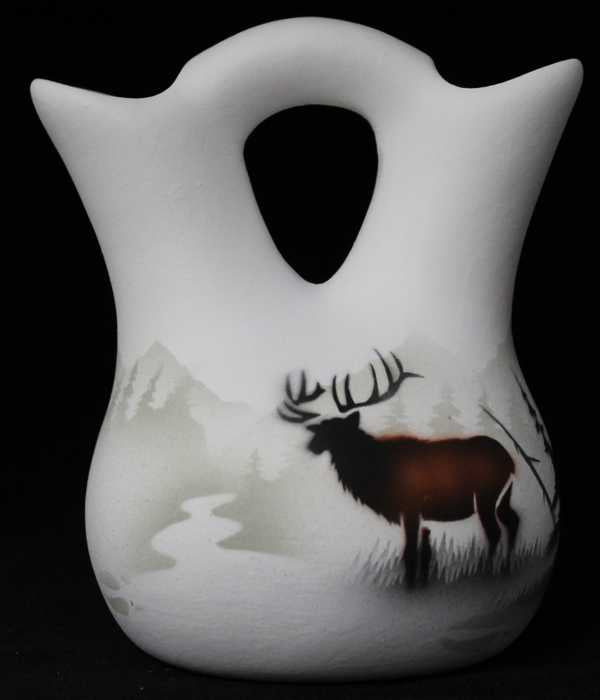 63023 High Country Tracks Elk 4 1/2 x 5 1/2 Wedding Vase
