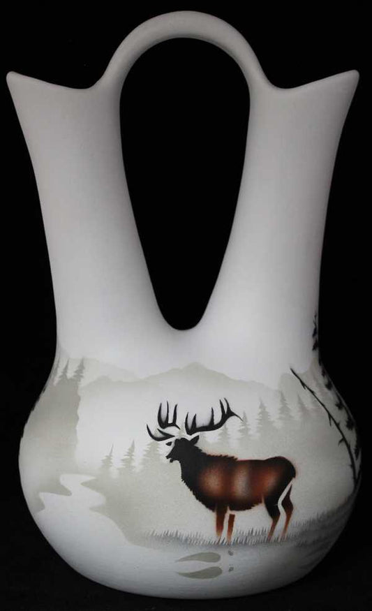 63065 High Country Tracks Elk 7 1/2 x 12 Wedding Vase