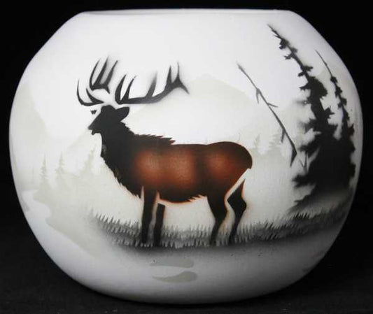 63089 High Country Tracks Elk 6 x 5 Anasazi Bowl