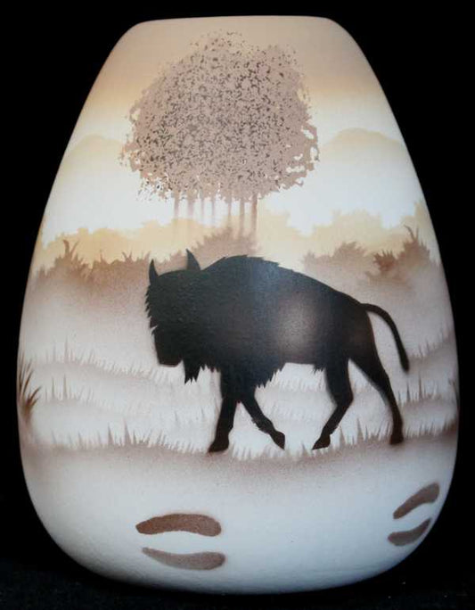 64015 Back Country Tracks Buffalo 4 x 5 1/2 Vase