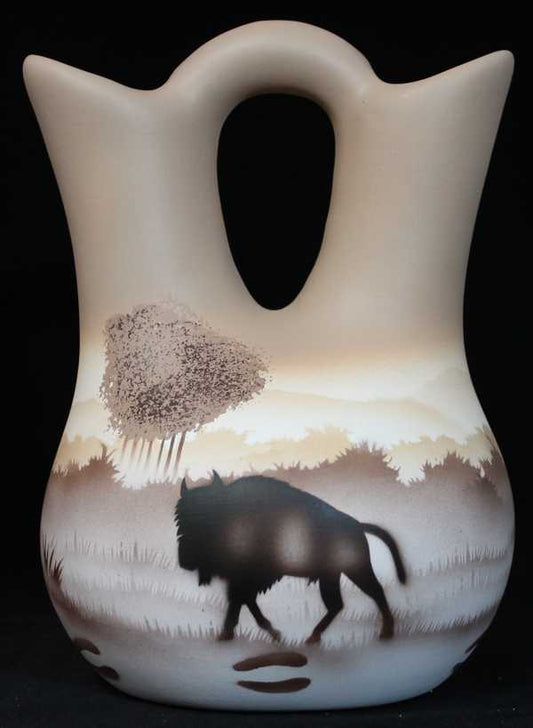 64025 Back Country Tracks Buffalo 5 1/2 x 8 Wedding Vase