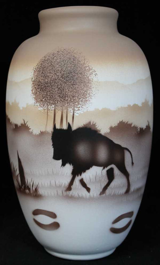 64033 Back Country Tracks Buffalo 6 x 10 Ginger Jar