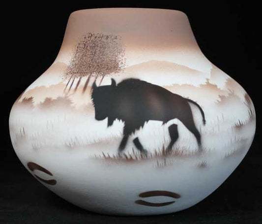 64057 Back Country Tracks Buffalo 7 1/2 x 6 Bowl