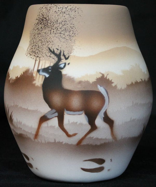 66021 Back Country Tracks Deer 4 1/2 x 5 1/2 Vase
