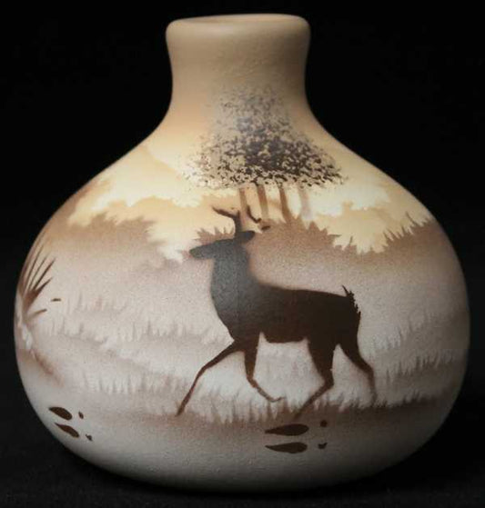 66083 Back Country Tracks Deer 3 1/2 x 3 1/2 Ball Vase