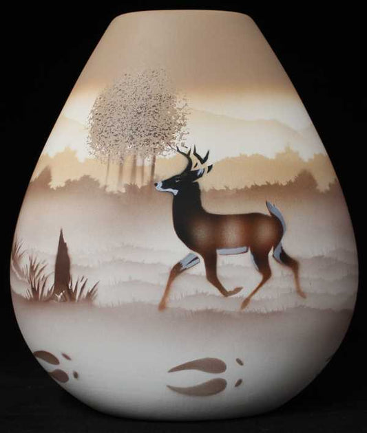 66100 Back Country Tracks Deer 8 1/2 x 9 Pillow Vase