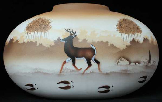 66142 Back Country Tracks Deer 16 1/2 x 10 1/2 Pillow Vase