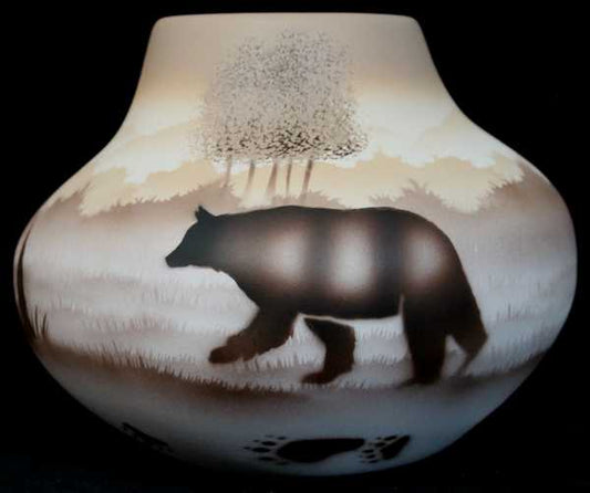 67057 Back Country Tracks Bear 7 1/2 x 6 Bowl