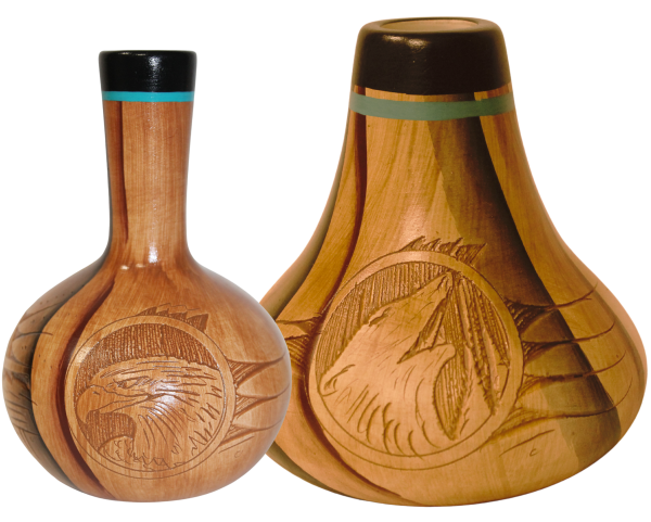 Dwayne Blackhorse Wood Look Pottery - PP D