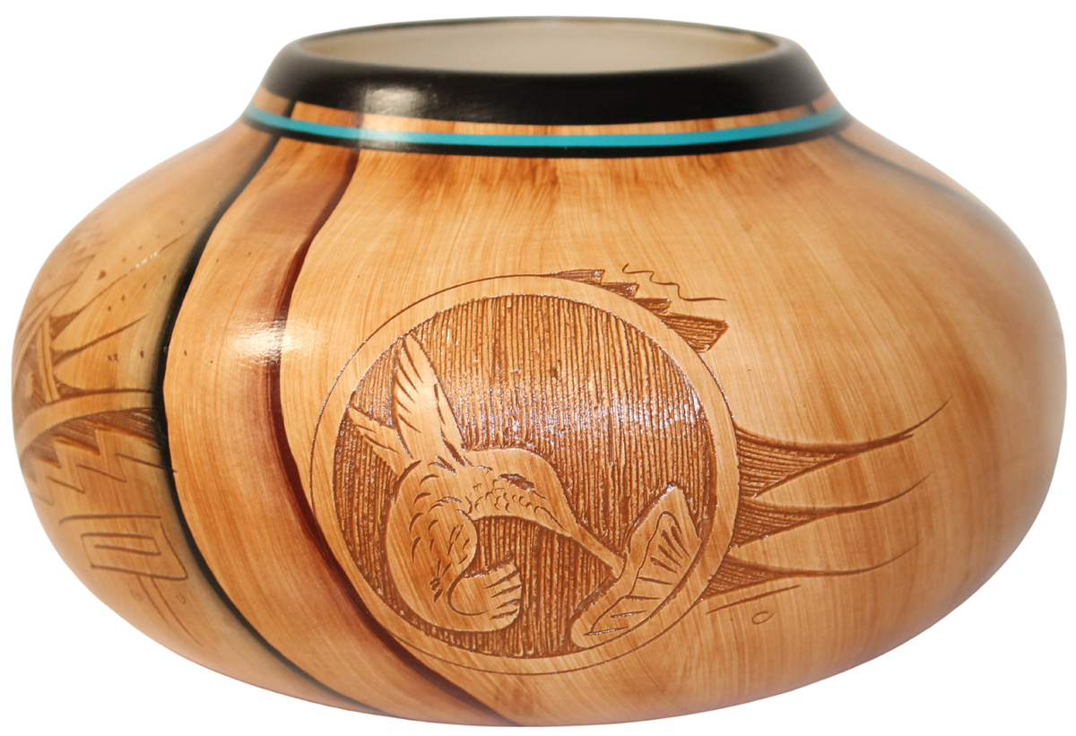 Dwayne Blackhorse Wood Look Pottery - PP L