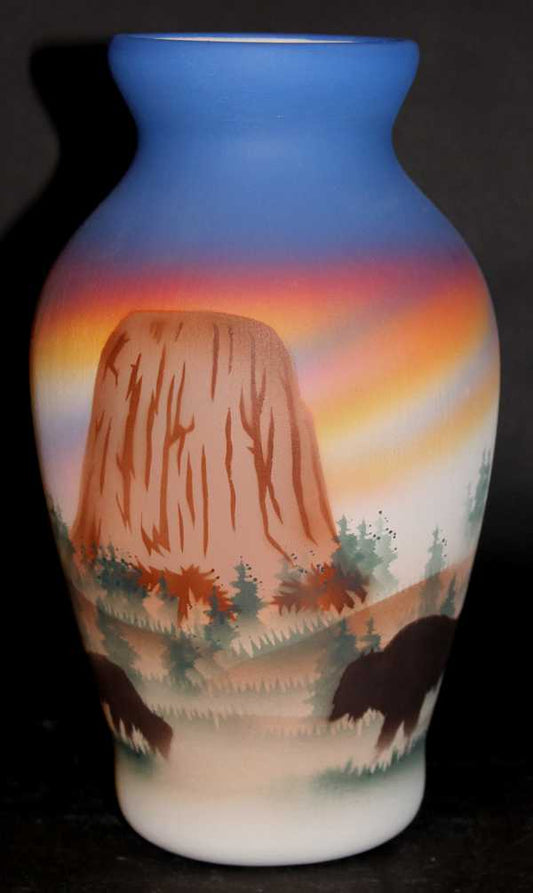 DBM5 Devils Tower Buffalo 4 x 7 Vase