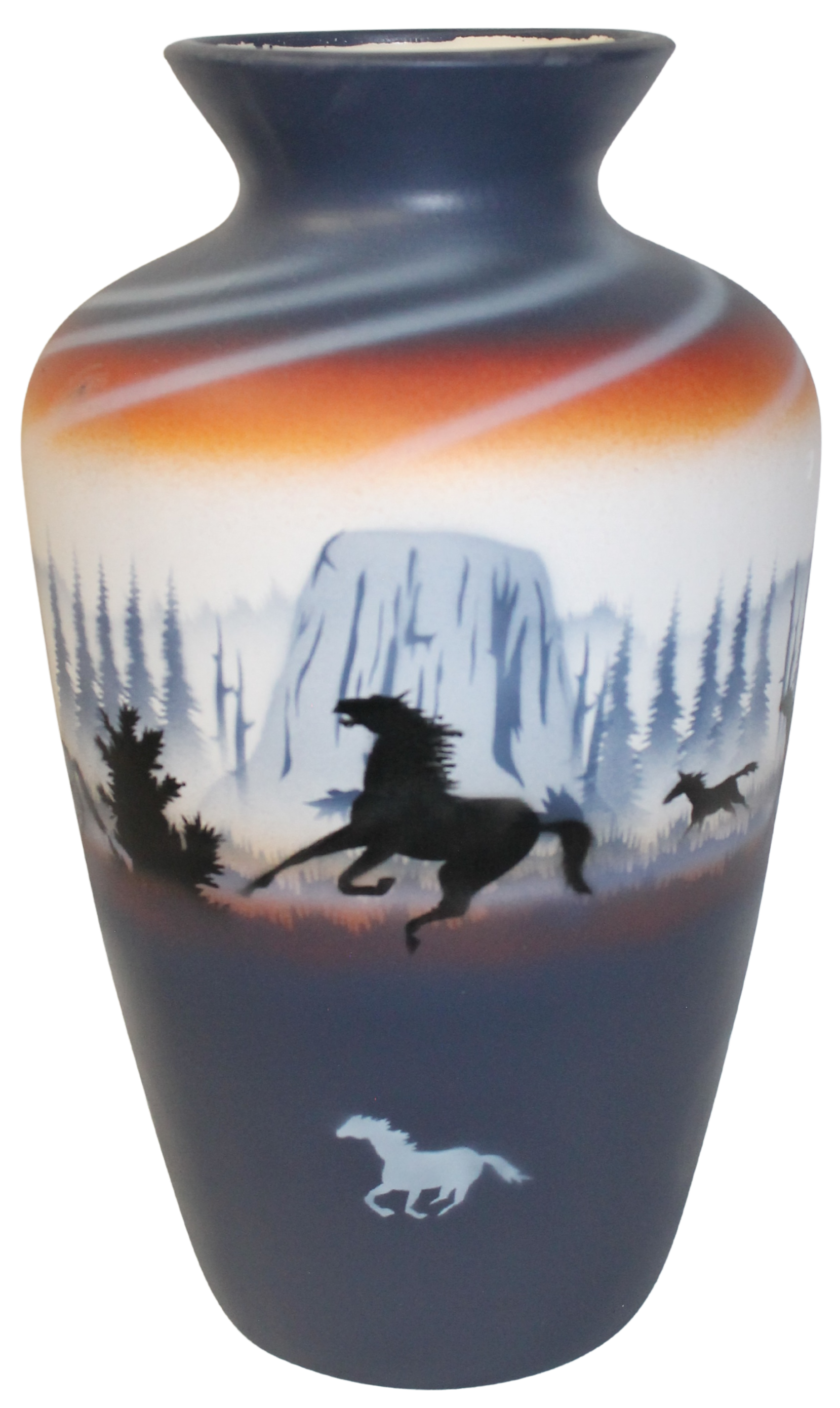 DTC4 Devils Tower Horses 8 x 12 1/2 Vase